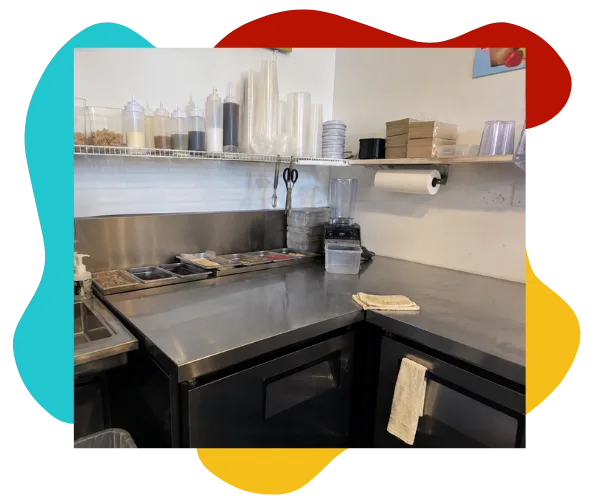 Clean food prep area